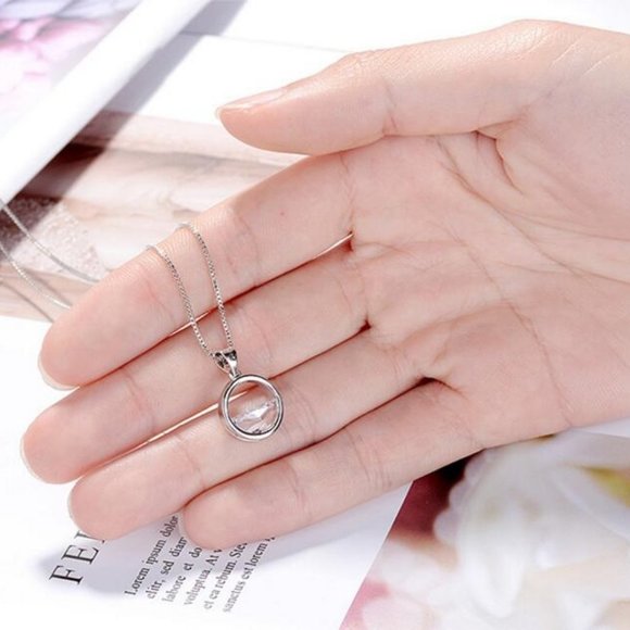 925 Sterling Silver Diamond Waterdrop Necklace X - Picture 4 of 8